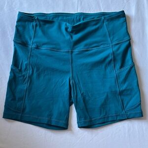 Lululemon - Fast and Free High Rise Short 5” inseam - 10 - Teal - like new